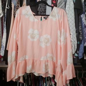 Beautiful floral print bell sleeve top